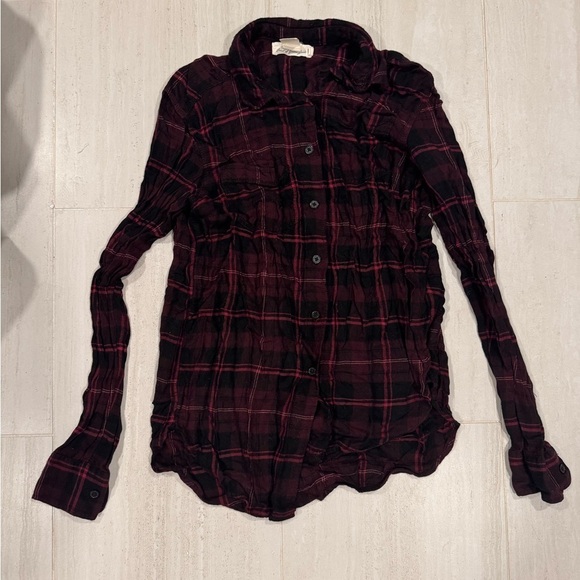 H&M Plaid Button-Up Women's Top size 2 - Picture 2 of 8